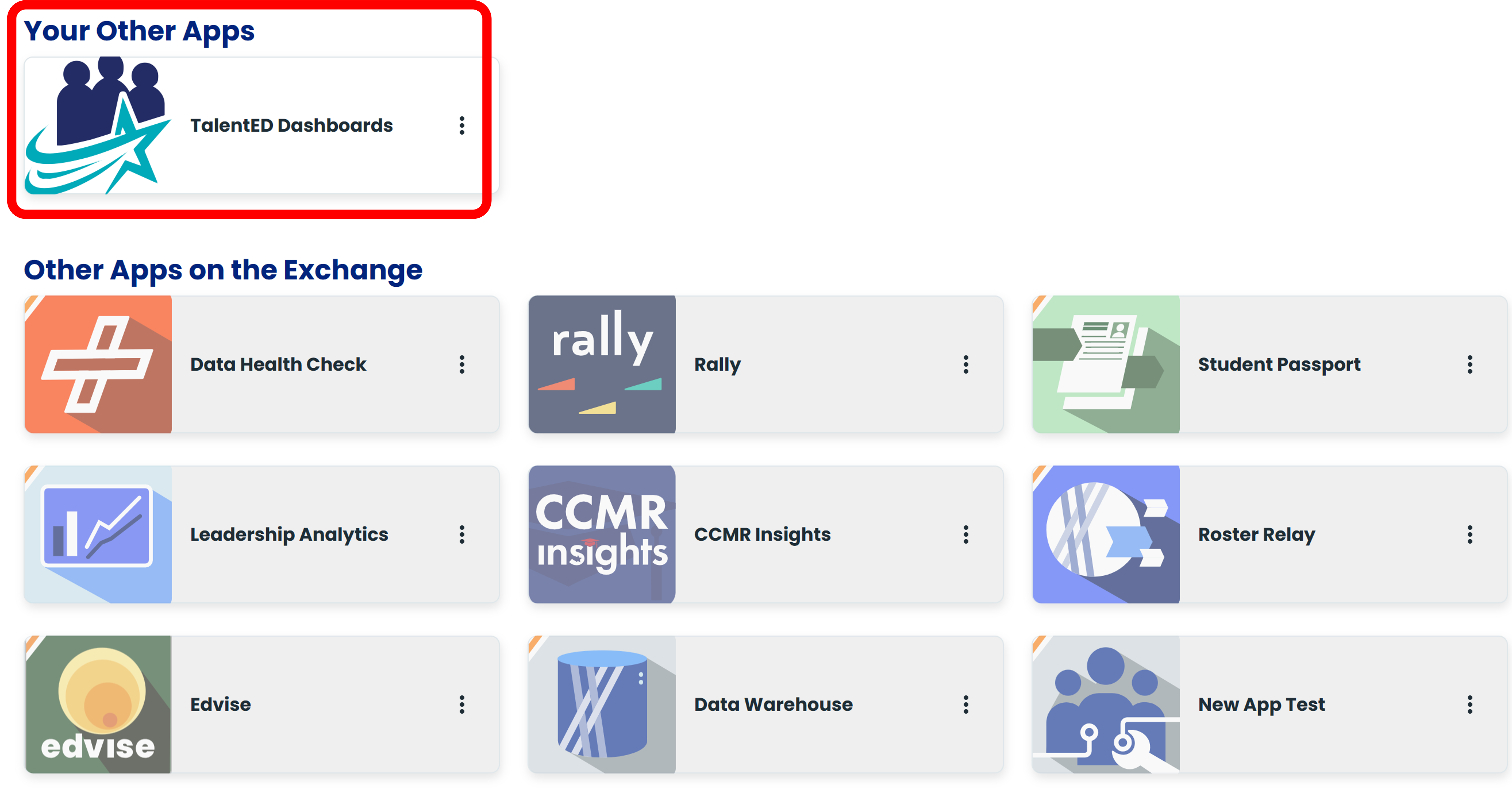NHT Dashboard Selection