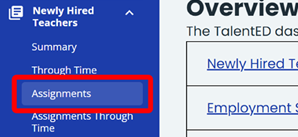 NHT Assignments Blue Menu