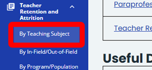 TRA Menu Select By Teaching Subject