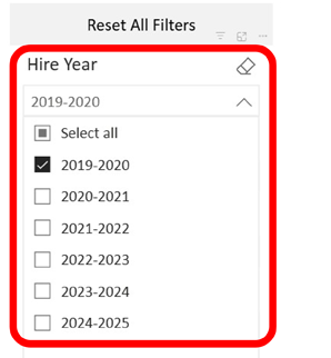 Filter Selection Panel