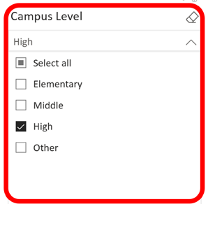 Filter Selection Panel Options