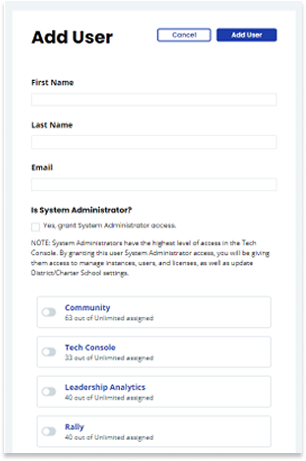 Accessing the Dashboard Add User